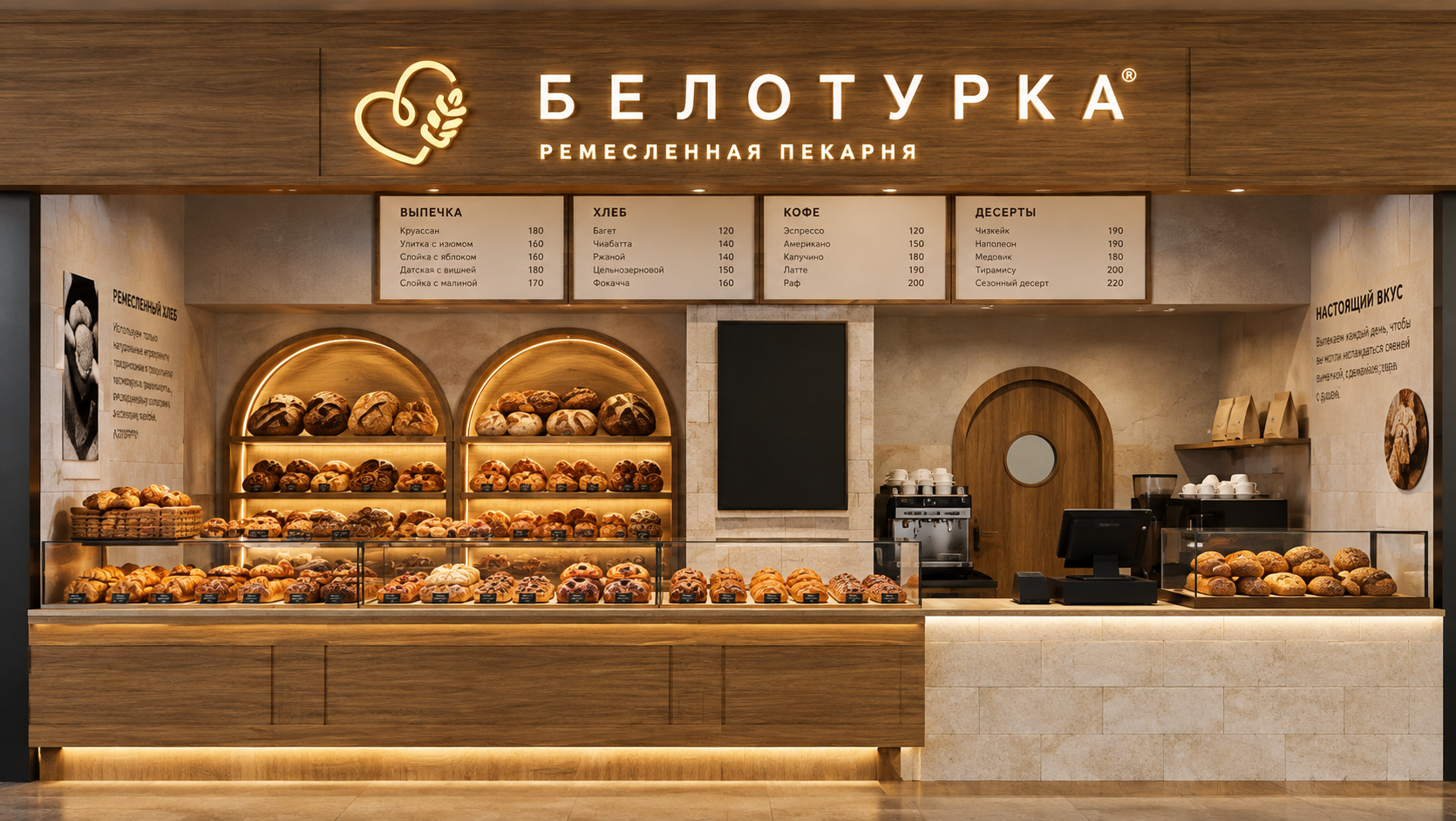 Белотурка — витрина и зона выдачи пекарни